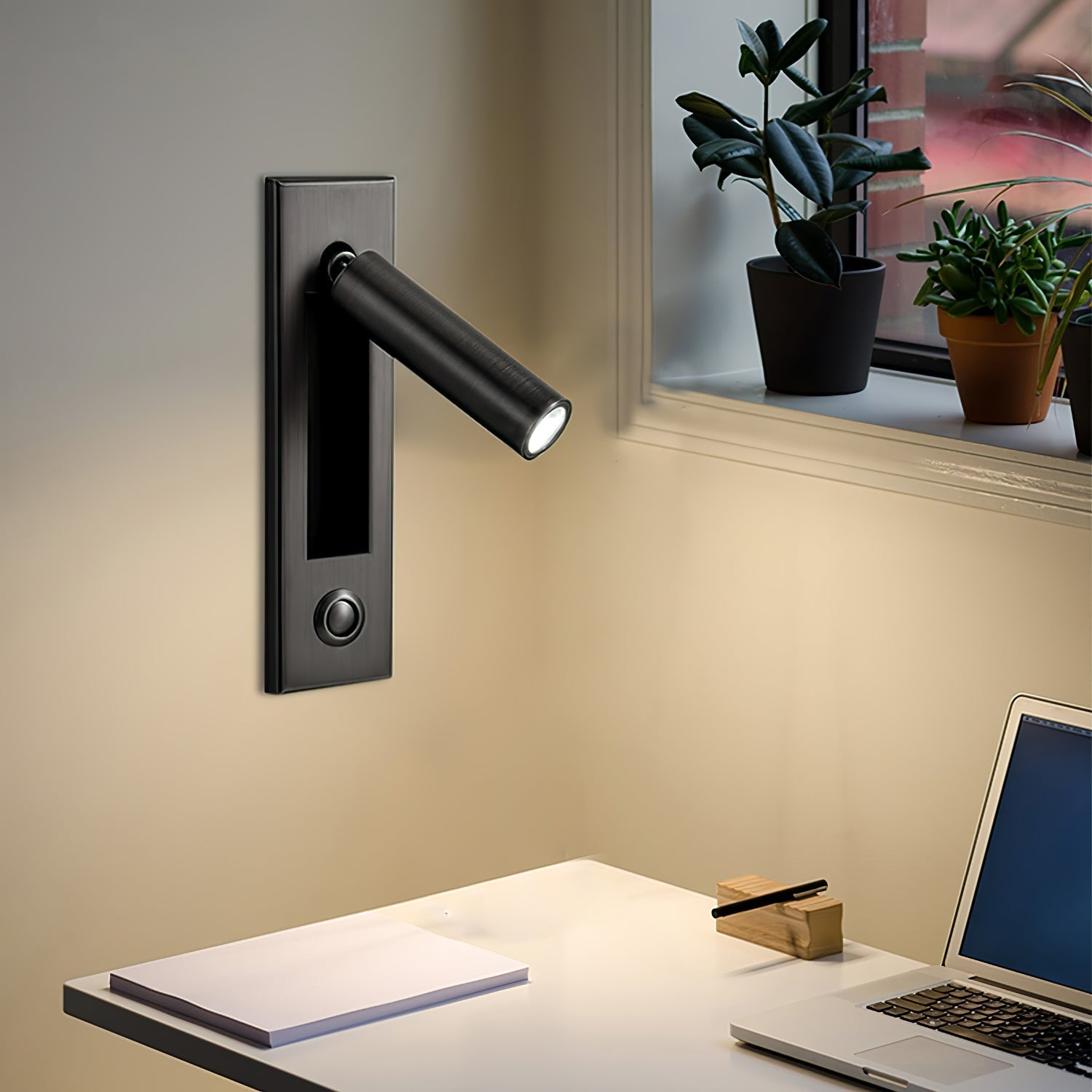 Flush Mount Sconce Adjustable Light Clean Minimalist Look - ML - 517 - 1 - Dia 5cm x H 15.5cm square (Hidden switch)