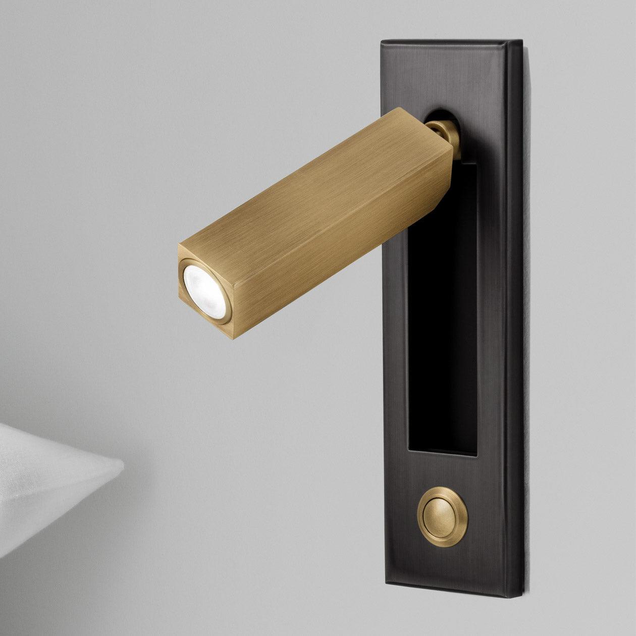 Flush Mount Sconce Adjustable Light Clean Minimalist Look - ML - 517 - 27 - Dia 5cm x H 17.8cm square (Button switch)