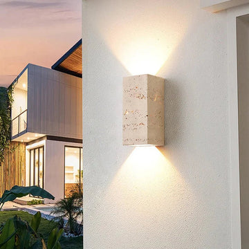 Vadalie Travertine Wall Lamp Minimalist Square Design - Type A