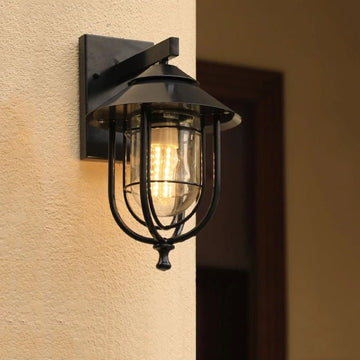 Bentley Outdoor Wall Lamp Waterproof Iron Clear Glass -