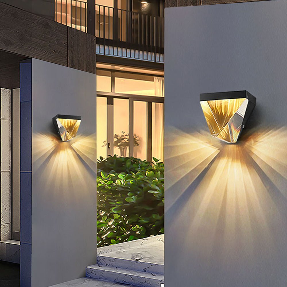 Bianca Outdoor Wall Lamp Crystal Diamond Inspired Design - ALS787BKD13W14WWPF - Black