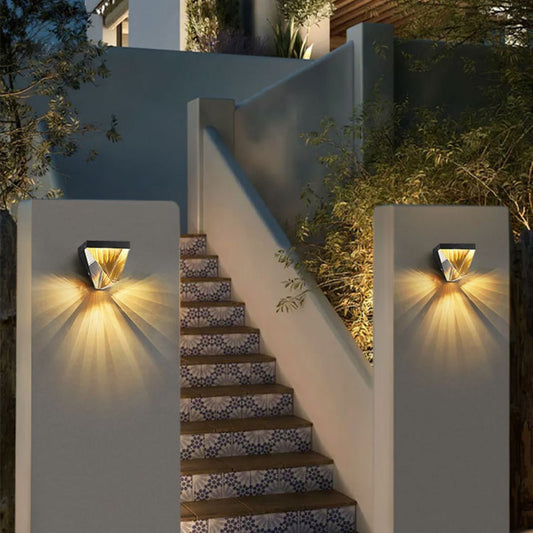 Bianca Outdoor Wall Lamp Crystal Diamond Inspired Design - ALS787BKD13W14WWPF - Black