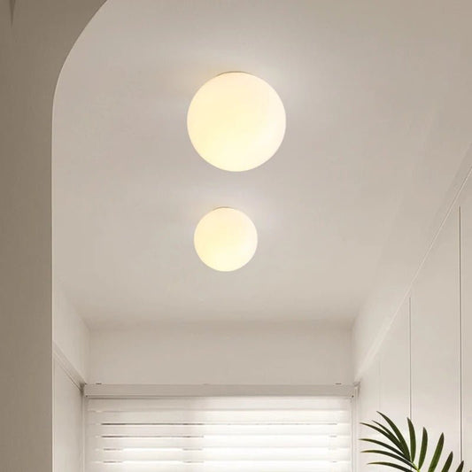 Globa Ceiling Lamp White Glass Shade Sconce Design - Dia 12cm