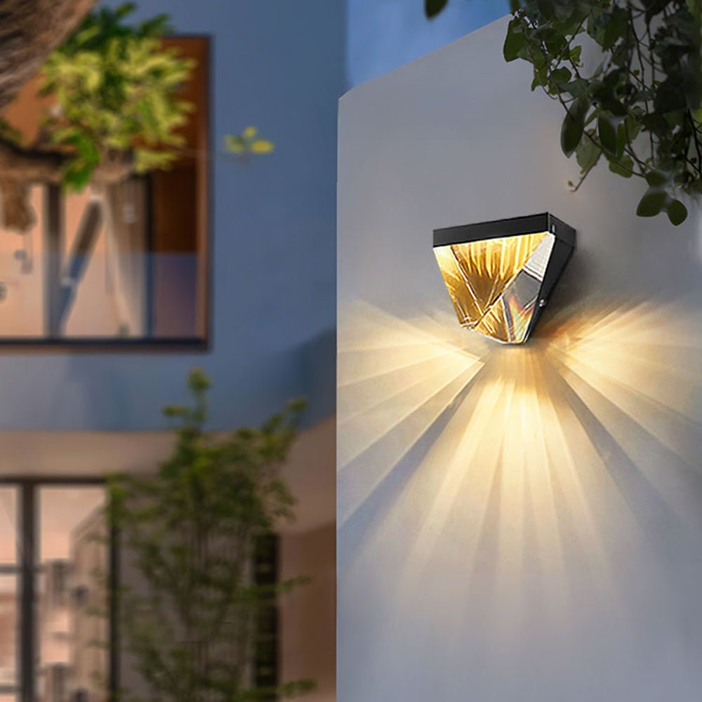 Bianca Outdoor Wall Lamp Crystal Diamond Inspired Design - ALS787BKD13W14WWPF - Black