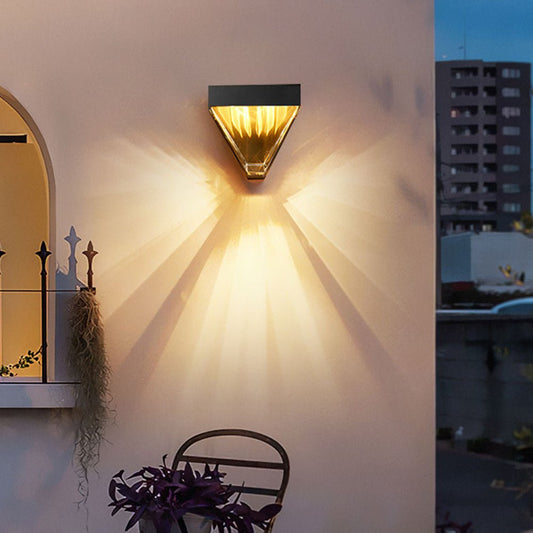 Bianca Outdoor Wall Lamp Crystal Diamond Inspired Design - ALS787BKD13W14WWPF - Black