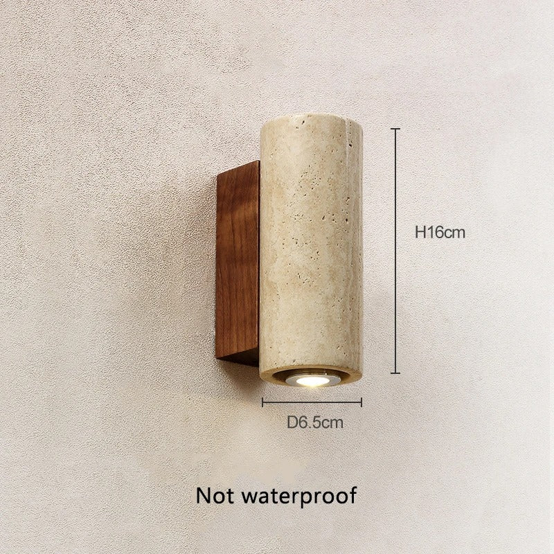 Tomoshibi Travertine Wall Lamp Japandi Inspired Warm Glow - 1112 - Indoor Circular
