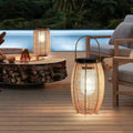 Sabrina Solar Garden Lamp Solar Powered Woven Rattan - 30cm x 48 cm
