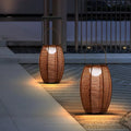 Sabrina Solar Garden Lamp Solar Powered Woven Rattan - 30cm x 48 cm