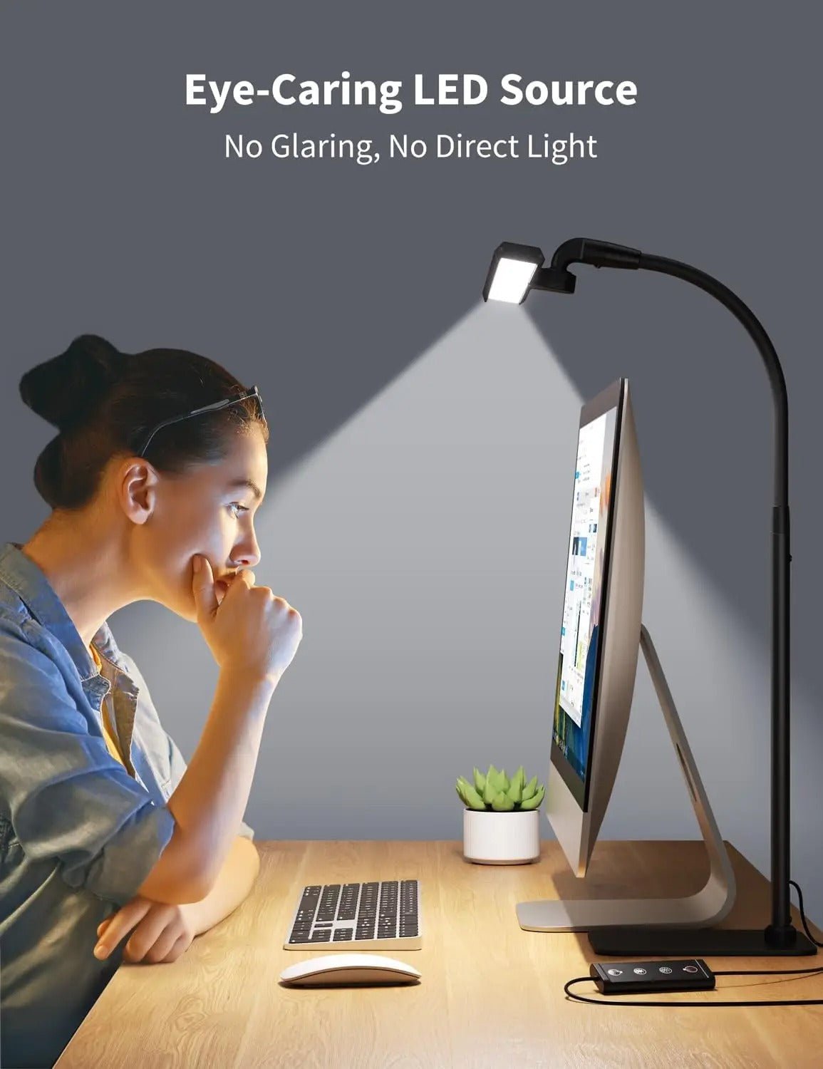 Triana Desk Lamp Flexible Gooseneck 5 Level Dimmable - White