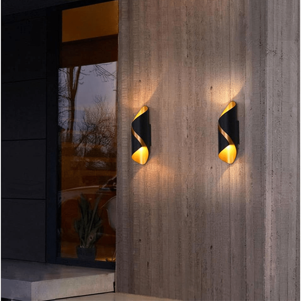 Jenny LED Wall Light Waterproof Double Head Outdoor - LIOR1422CLE - Black & Yellow