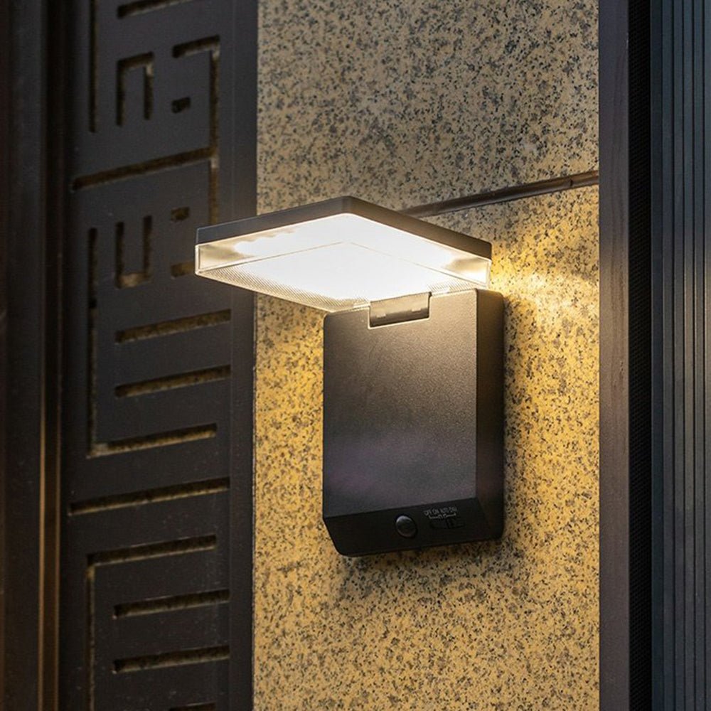 Matilde Solar Wall Lamp Rectangular Design Eco Friendly - Black