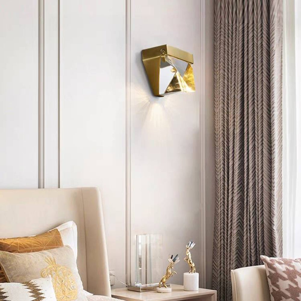 Bianca Outdoor Wall Lamp Crystal Diamond Inspired Design - ALS787GDD13W14WWPF - Gold