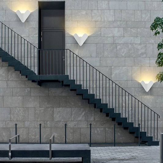 Elisa LED Outdoor Wall Lamp Matte Finish Triangular Design - Black