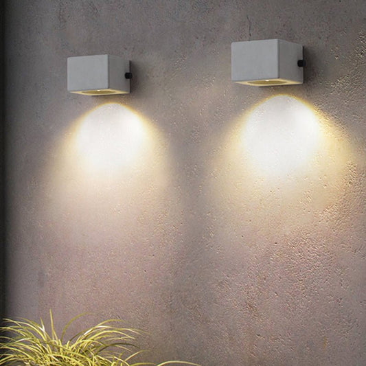 Alessia Cement LED Wall Lamp Outdoor Acrylic Durable - Small 10cm x 8cm