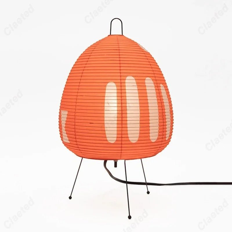 Hikari Wabi Paper Lamp Rice Paper Ambient Light Japanese - Orange