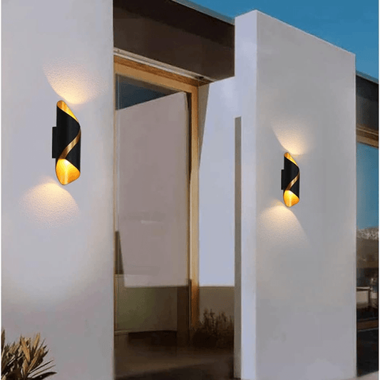 Jenny LED Wall Light Waterproof Double Head Outdoor - LIOR1422CLE - Black & Yellow