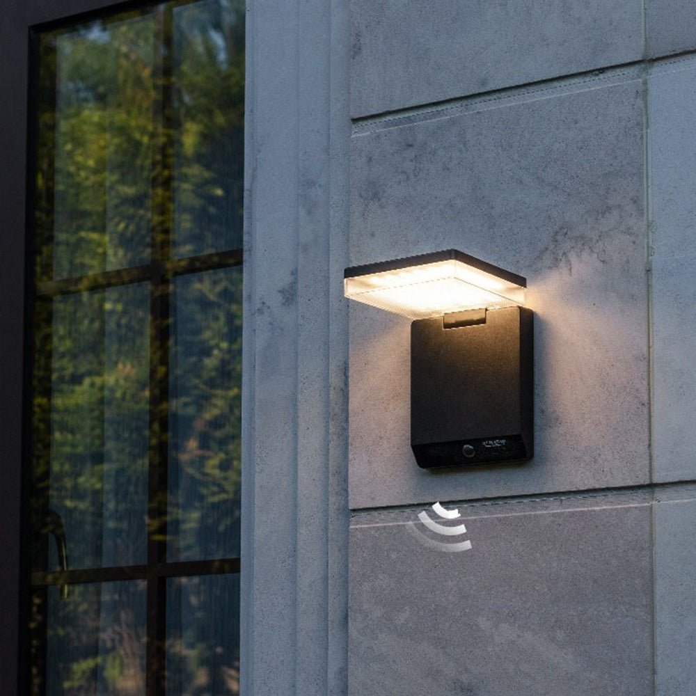 Matilde Solar Wall Lamp Rectangular Design Eco Friendly - Black