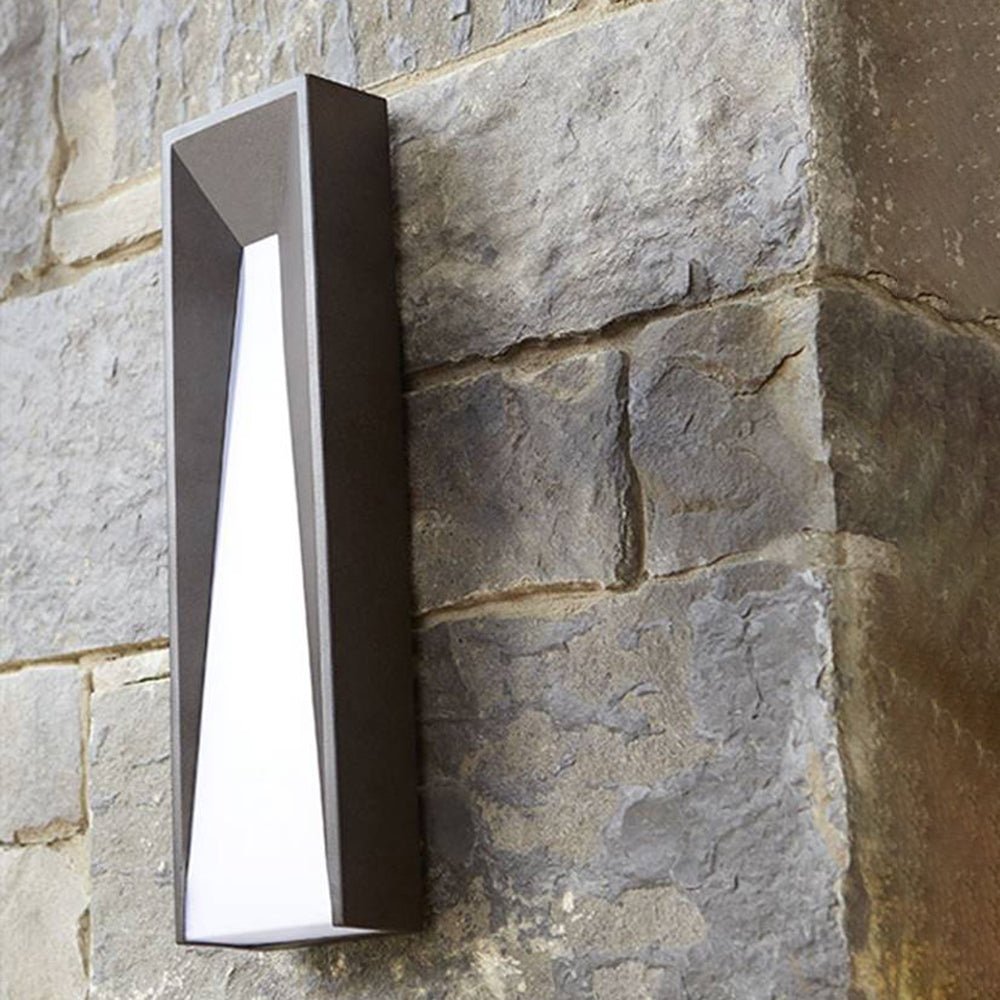 Divia Outdoor Wall Lamp Hardwired Rectangular Metal Body - Black