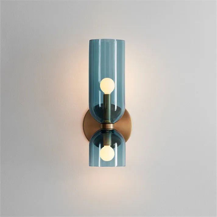 Bello Wall Lamp Two Glass Shades Energy Efficient LED - Blue