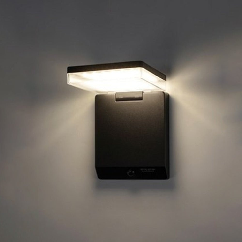 Matilde Solar Wall Lamp Rectangular Design Eco Friendly - Black
