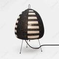 Hikari Wabi Paper Lamp Rice Paper Ambient Light Japanese - Black & White