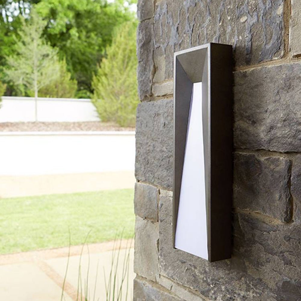 Divia Outdoor Wall Lamp Hardwired Rectangular Metal Body - Black
