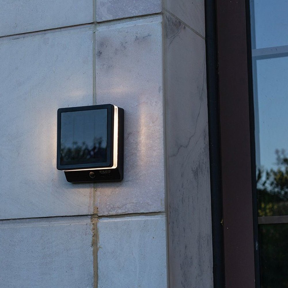 Matilde Solar Wall Lamp Rectangular Design Eco Friendly - Black