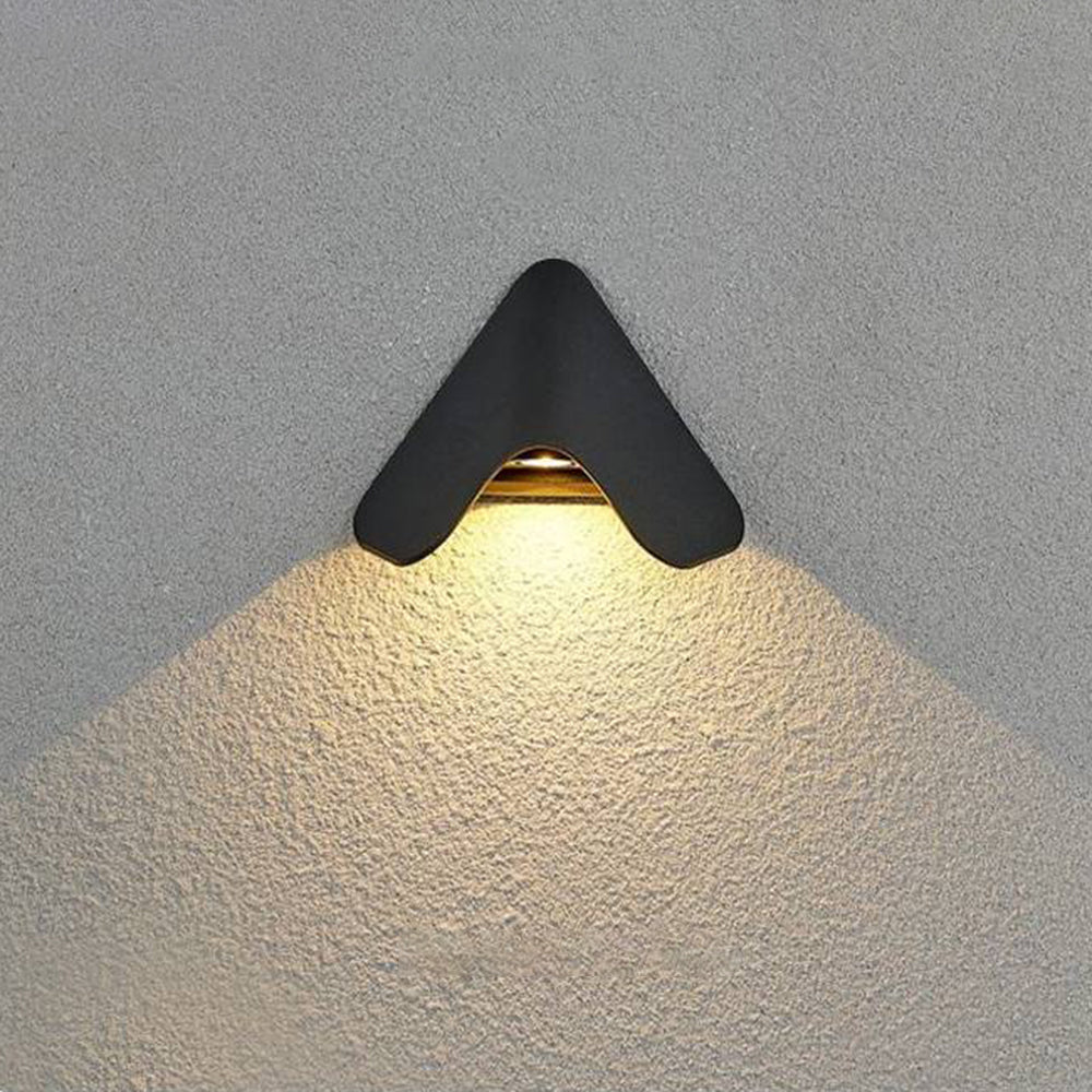 Elisa LED Outdoor Wall Lamp Matte Finish Triangular Design - Black