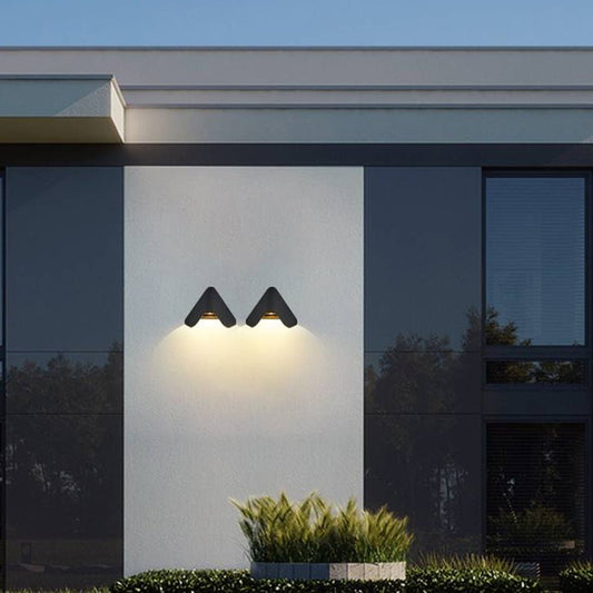 Elisa LED Outdoor Wall Lamp Matte Finish Triangular Design - Black