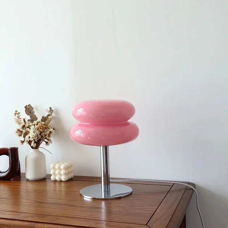 Spinetta Table Lamp Retro Double Glass Bauhaus Style - Pink