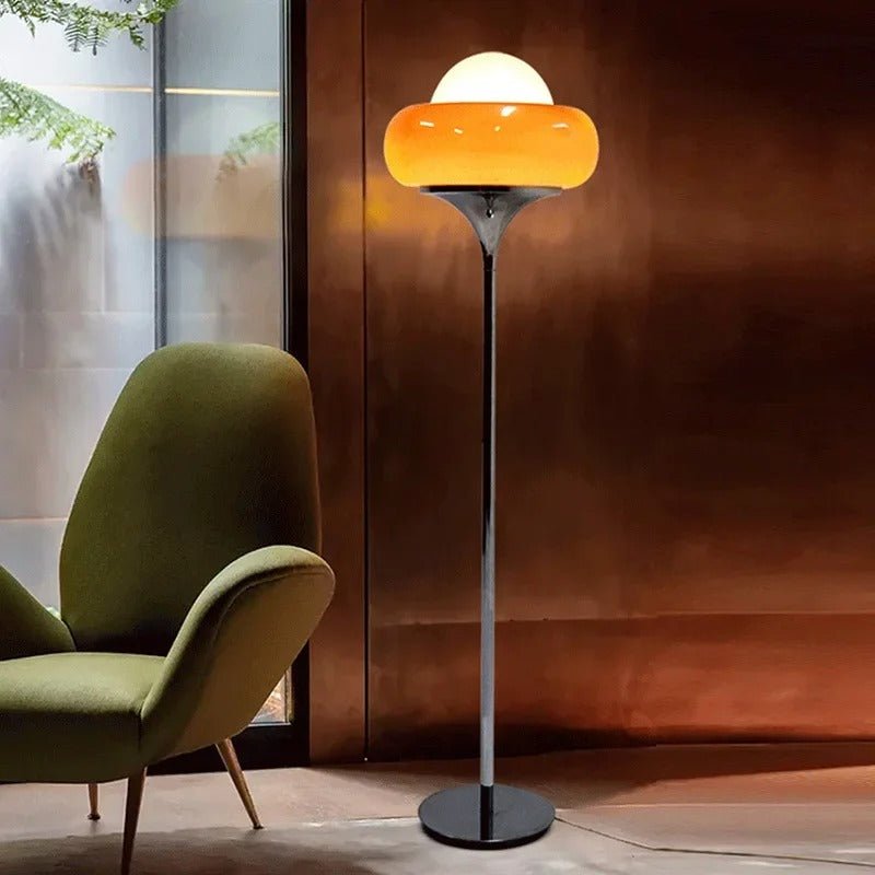 Guzzini Floor Lamp Polished Chrome Finish Led Bulb Included - Orange Floor Lamp