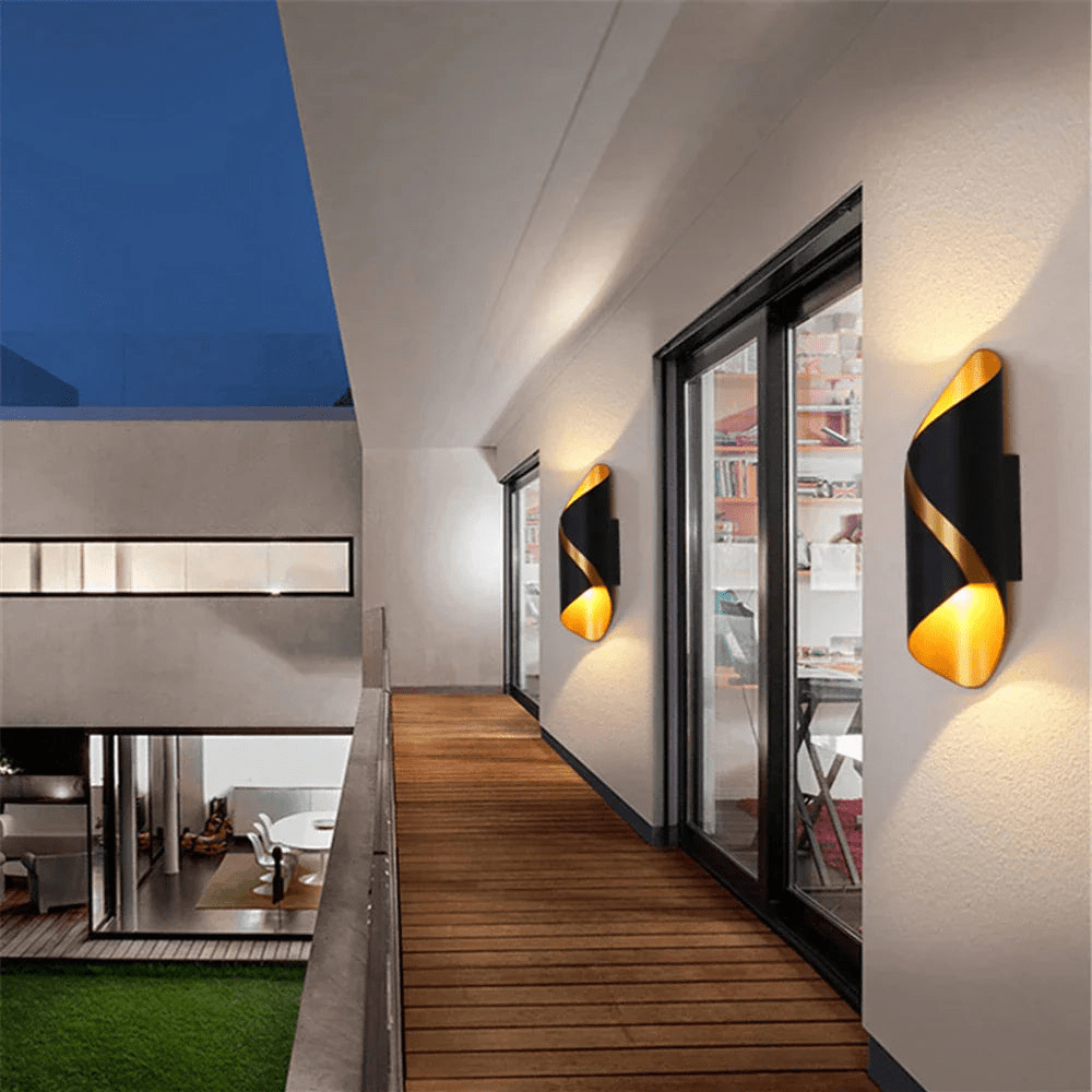 Jenny LED Wall Light Waterproof Double Head Outdoor - LIOR1422CLE - Black & Yellow