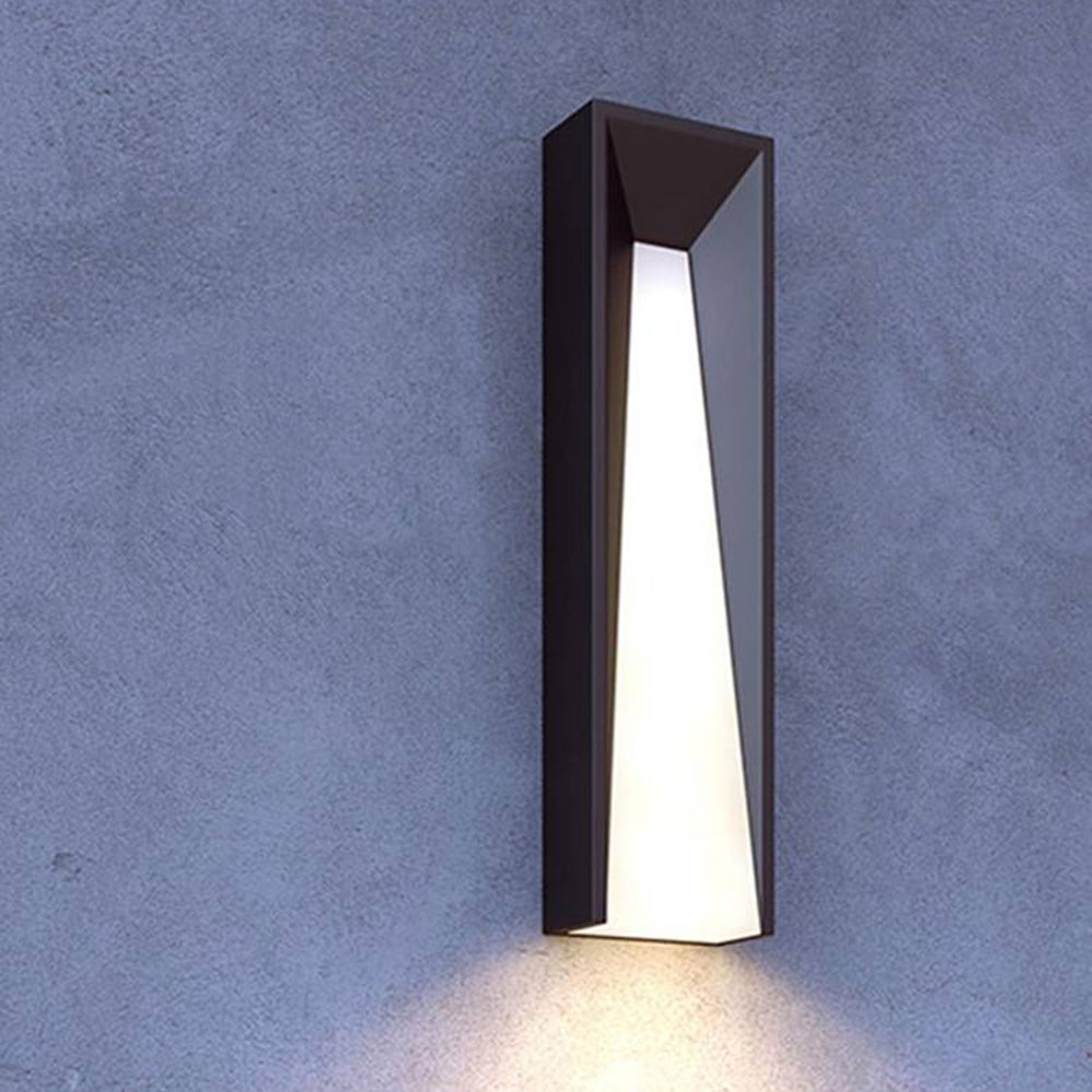 Divia Outdoor Wall Lamp Hardwired Rectangular Metal Body - Black