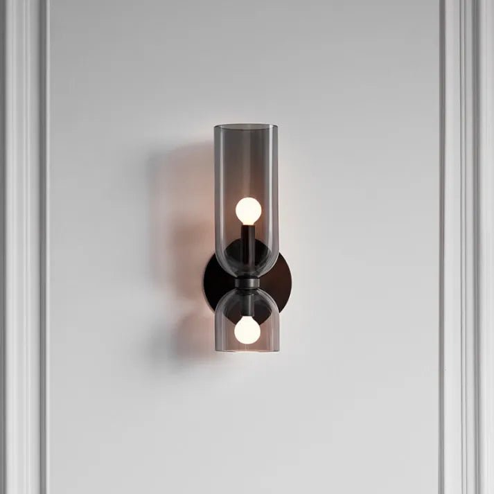 Bello Wall Lamp Two Glass Shades Energy Efficient LED - Gray
