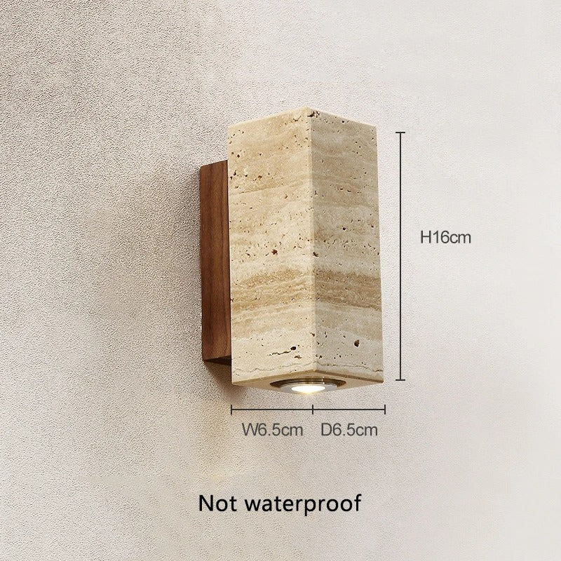 Tomoshibi Travertine Wall Lamp Japandi Inspired Warm Glow - 1113 - Indoor Square
