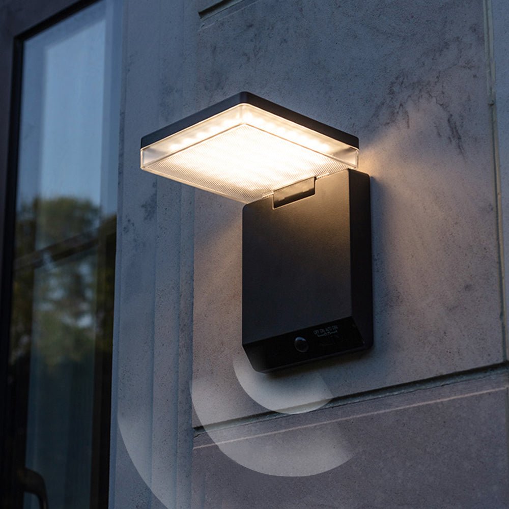 Matilde Solar Wall Lamp Rectangular Design Eco Friendly - Black