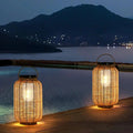 Sabrina Solar Garden Lamp Solar Powered Woven Rattan - 30cm x 48 cm
