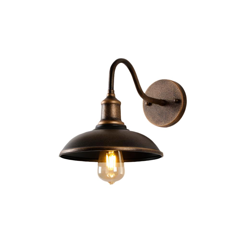 Mayana Rustic Outdoor Wall Lamp Antique Brass Bowl - Shaped - 11.4"/29cm