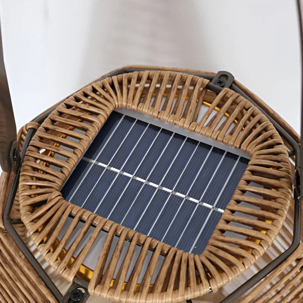 Sabrina Solar Garden Lamp Solar Powered Woven Rattan - 30cm x 48 cm