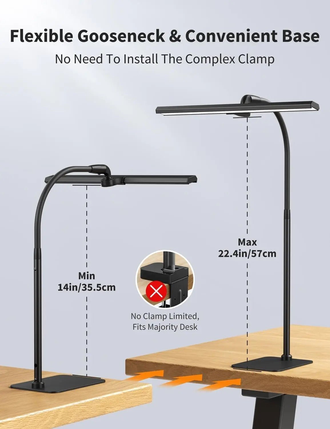 Triana Desk Lamp Flexible Gooseneck 5 Level Dimmable - White