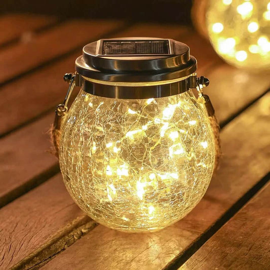 Alampadario Light Solar Premium Glass Ice Cracked Patterns - 