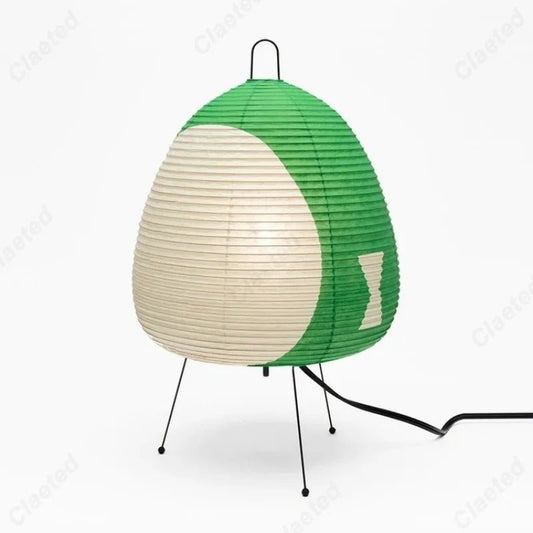 Hikari Wabi Paper Lamp Rice Paper Ambient Light Japanese - Green
