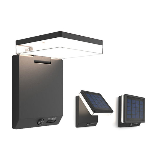 Matilde Solar Wall Lamp Rectangular Design Eco Friendly - Black