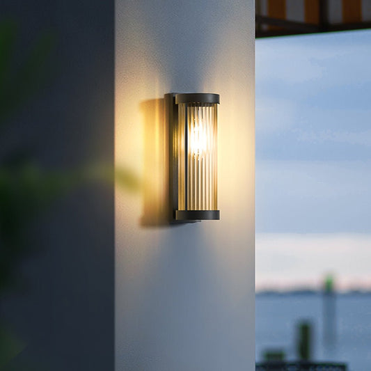 Amalia Solar LED Outdoor Wall Lamp Premium Metal Glass - 28cm