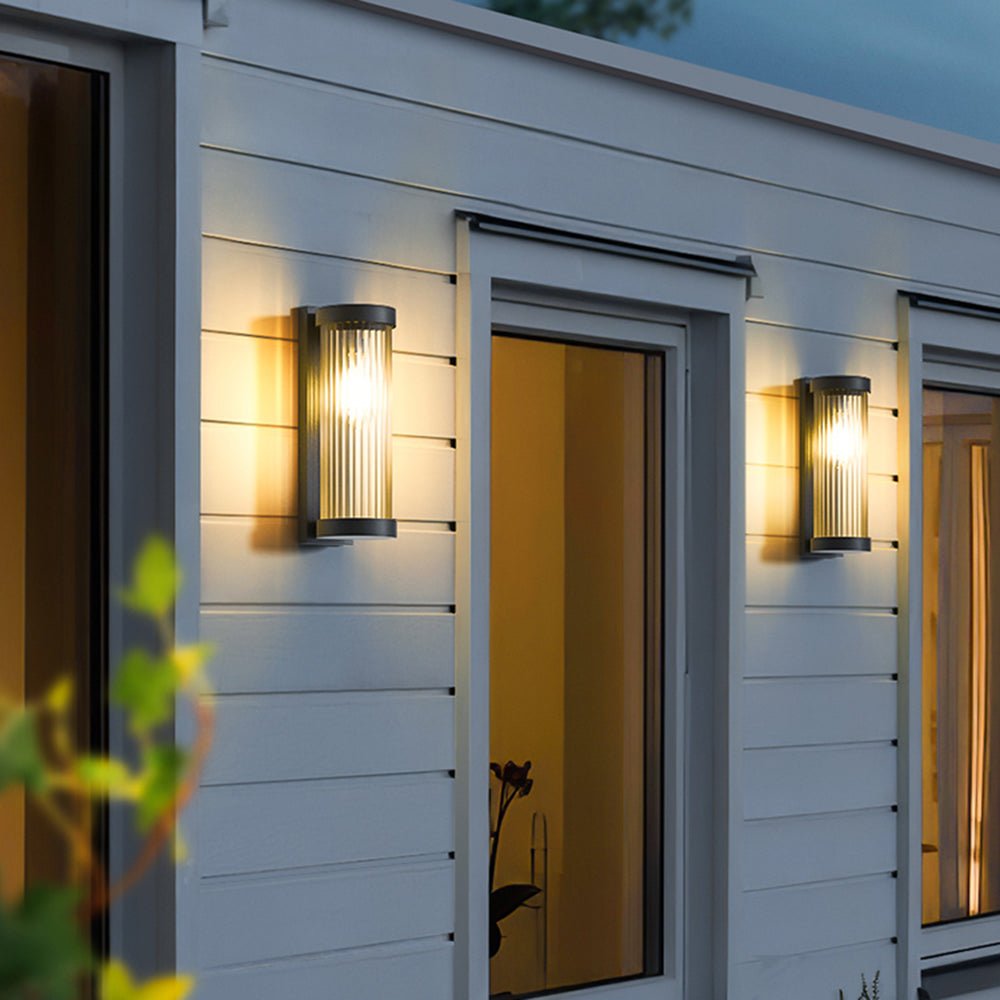 Amalia Solar LED Outdoor Wall Lamp Premium Metal Glass - 28cm
