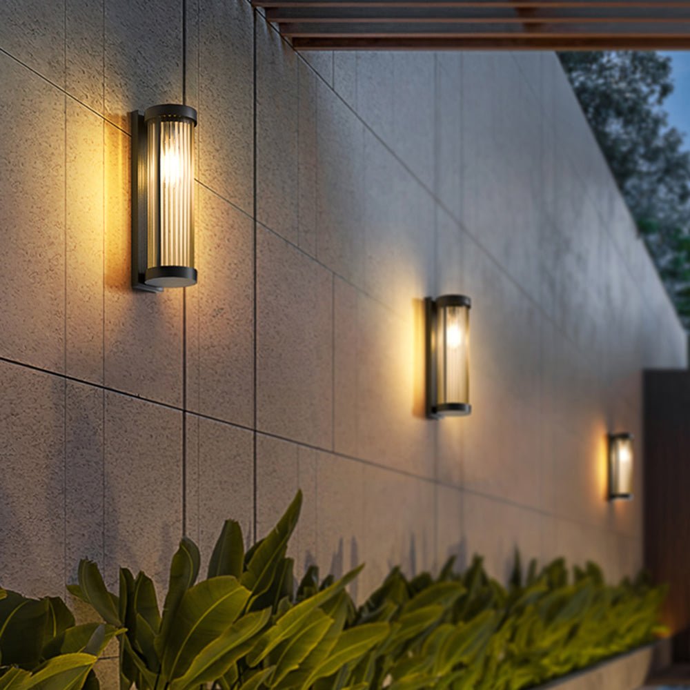Amalia Solar LED Outdoor Wall Lamp Premium Metal Glass - 28cm