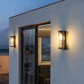 Amalia Solar LED Outdoor Wall Lamp Premium Metal Glass - 28cm