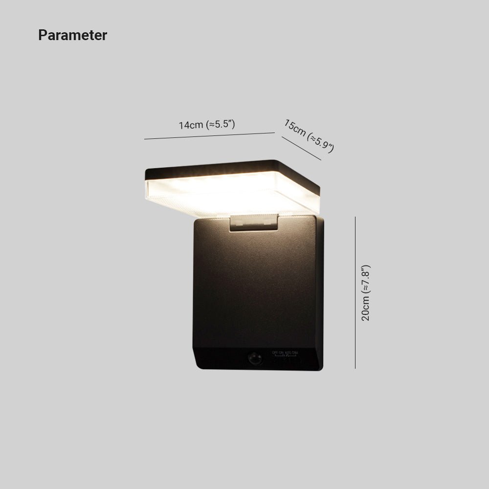 Matilde Solar Wall Lamp Rectangular Design Eco Friendly - Black