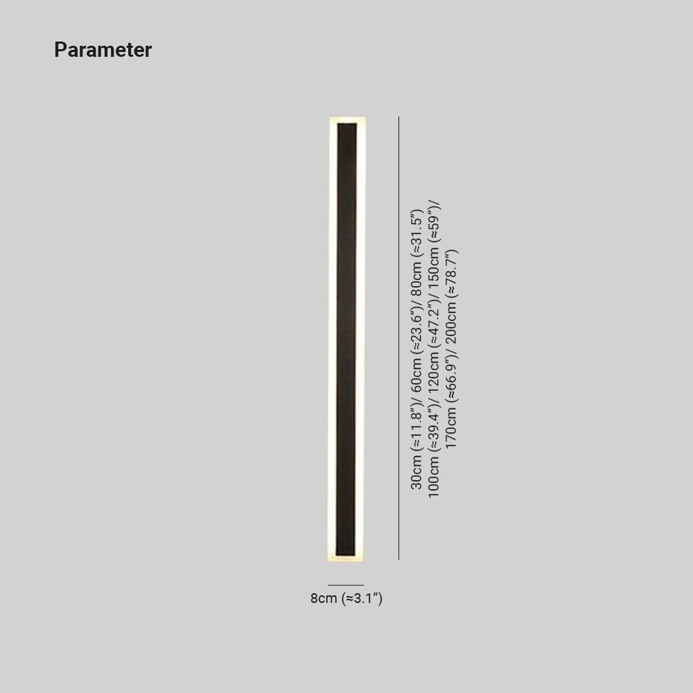 Myerna Outdoor Wall Light Dark Steel Finish Linear Design - 150cm