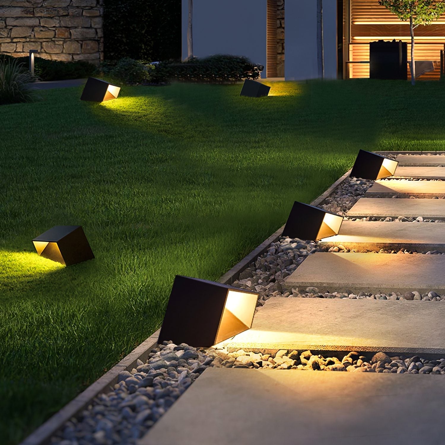 Livia LED Cube Garden Light Energy Efficient Weatherproof - 20cm